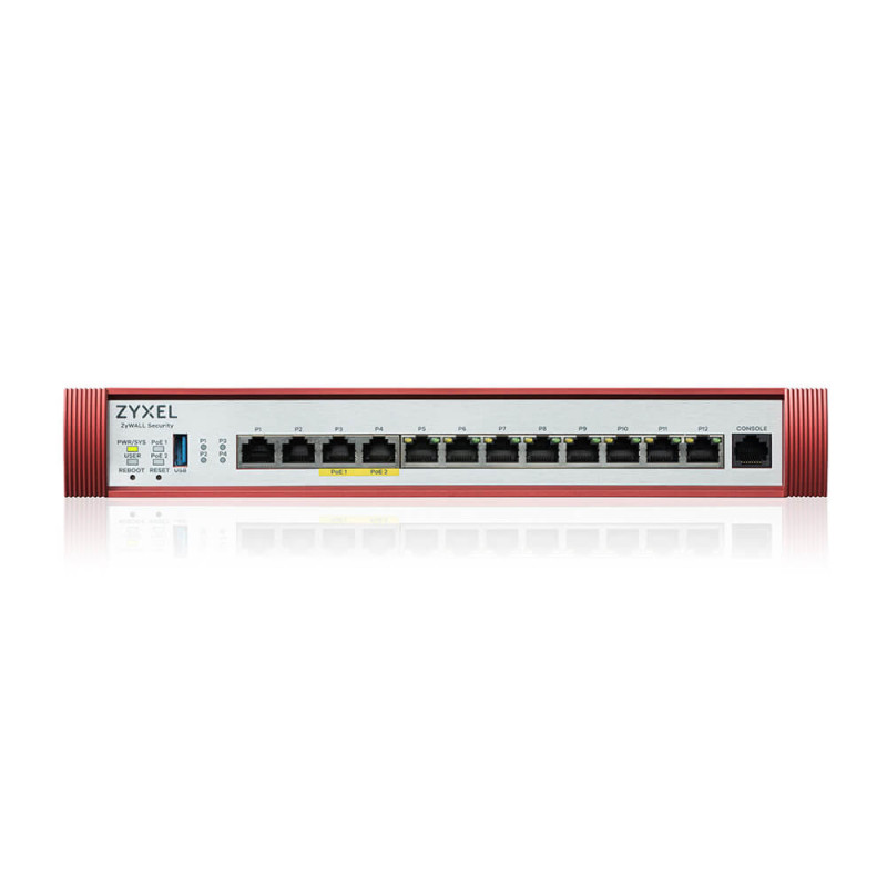 ZYXEL USG Flex 500H, 4*2.5Gig., 8*1G, USB, PoE, 1 dev.