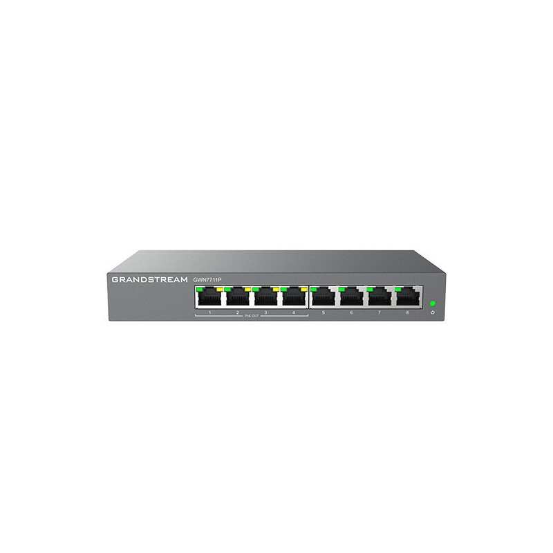 Grandstream GWN7711P Layer 2 Lite managed switch, 8 portov, 4x PoE/PoE+
