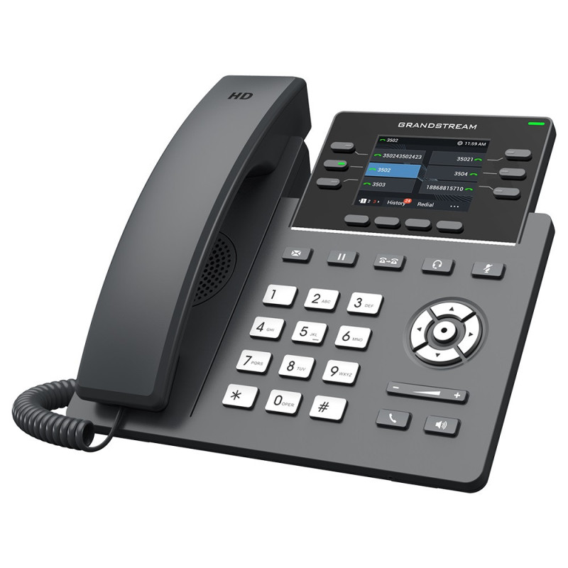 Grandstream GRP2613W SIP telefón, 2.8" TFT bar. displej, 4 SIP účty, 6 prog.tl., 2xGigabit PoE, WiFi