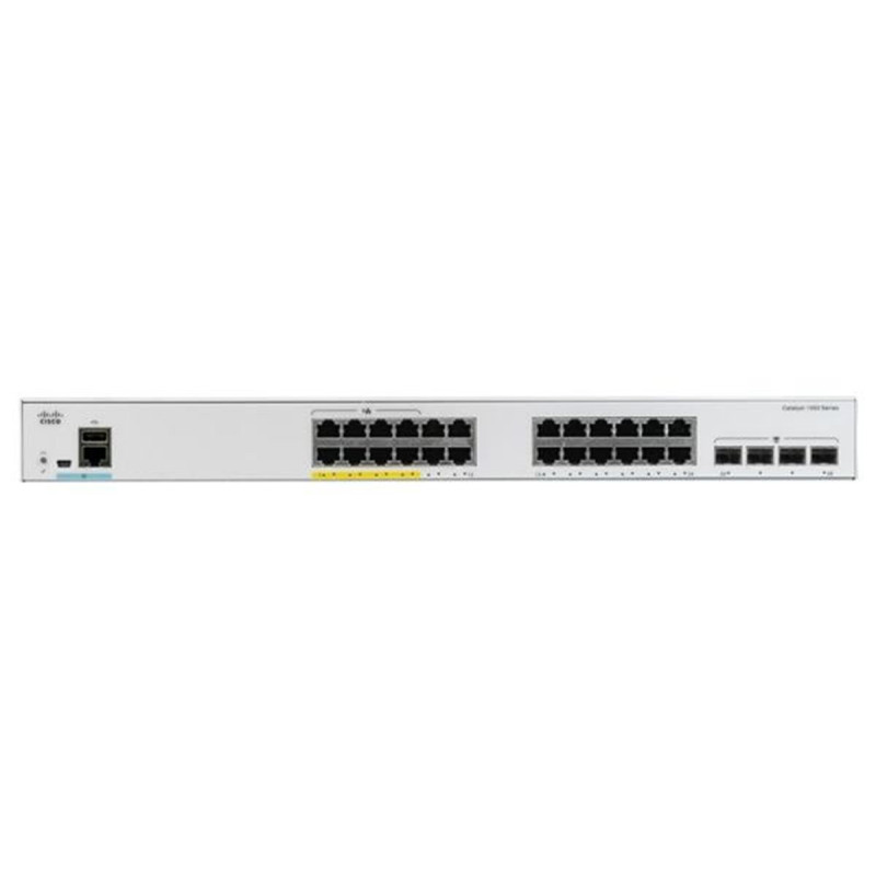 Catalyst C1000-24P-4G-L, 24x 10/100/1000 Ethernet PoE+ portu a 195W PoE budget, 4x 1G SFP uplinks