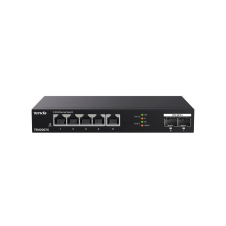 Tenda TEM2007X - Multi-gigabit switch, 5x 2.5G RJ45 + 2x 10G SFP+ port, MAC 16K, ochrana 6kV