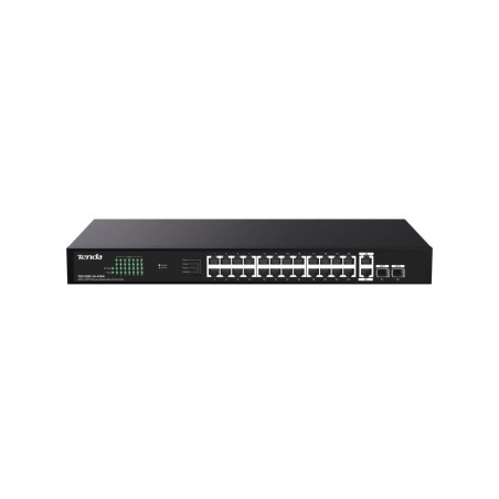 Tenda TEG1128P-24-410W PoE+ Gigabit switch 24x 1Gb/s PoE+ 802.3af/at + 2x SFP + 2x RJ45, 370W, Rack