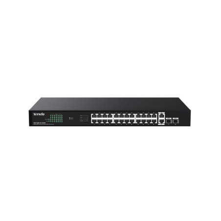 Tenda TEG1128P-24-250W PoE+ Gigabit switch 24x 1Gb/s PoE+ 802.3af/at + 2x SFP + 2x RJ45, 230W, Rack