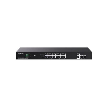 Tenda TEG1120P-16-150W PoE+ Gigabit switch 16x 1Gb/s PoE+ 802.3af/at + 2x SFP + 2x RJ45, 135W, Rack