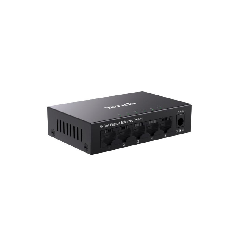 Tenda TEG1005M - 5x 10/100/1000 Mbps Kovový Switch, Fanless - bez ventilátorov, ochrana 6 kV