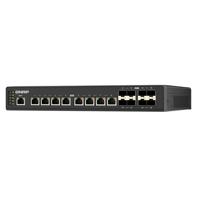 QNAP riadený priemyselný switch QSW-IM3216-8S8T: 16x 10G porty (8x 10Gb SFP+ a 8x 10Gb RJ-45)