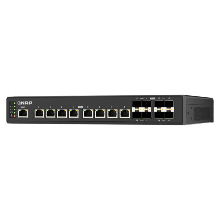 QNAP riadený priemyselný switch QSW-IM3216-8S8T: 16x 10G porty (8x 10Gb SFP+ a 8x 10Gb RJ-45)