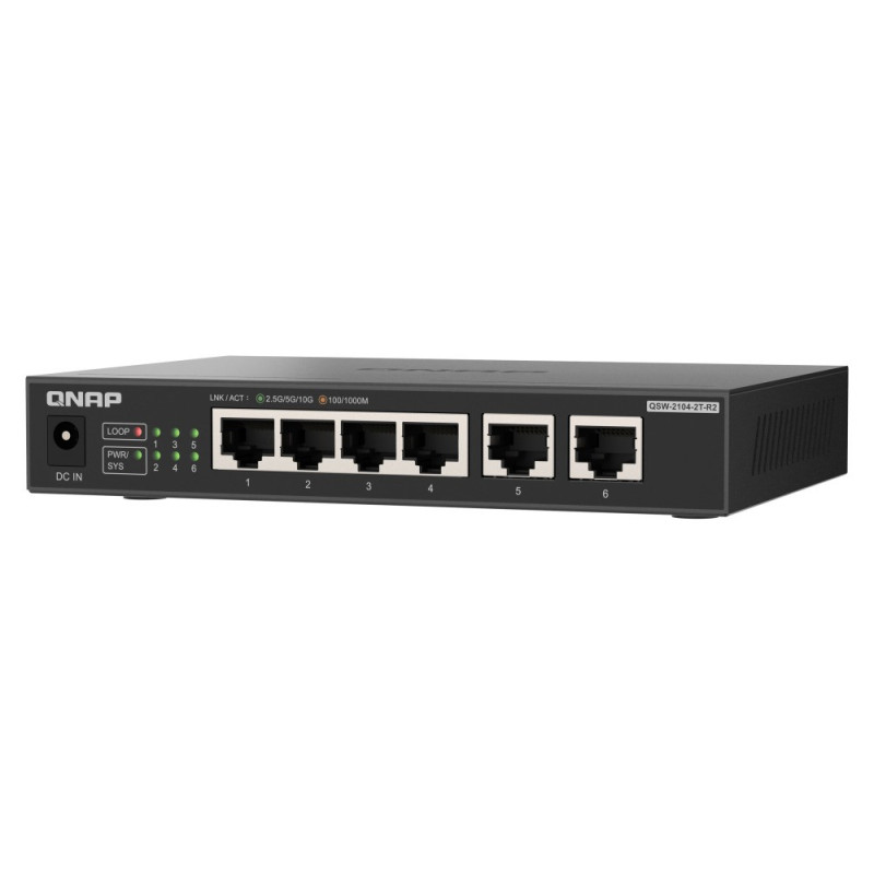 QNAP switch QSW-2104-2T-R2 (4x 2,5GbE RJ45 a 2x 10GbE RJ45)