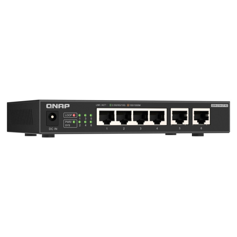 QNAP switch QSW-2104-2T-R2 (4x 2,5GbE RJ45 a 2x 10GbE RJ45)