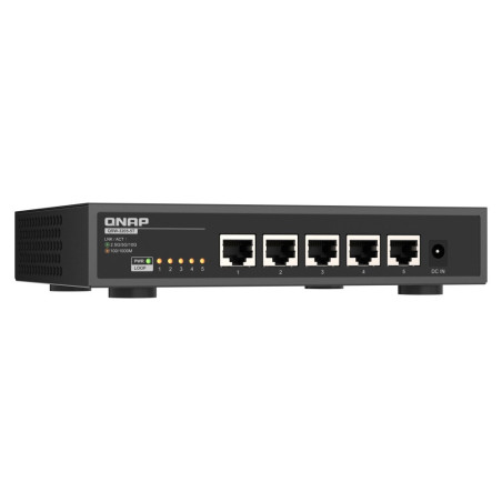 QNAP switch QSW-3205-5T (5x 10GbE port, pasiv. chladenie, podpora 100M/1G/2,5G/5G a 10G)