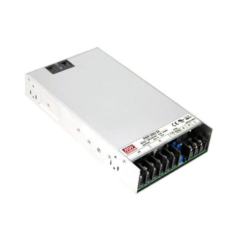 MEANWELL - RSP-500-24 - Priemyselný napájací spínaný zdroj uzavretý 24V 21A (500W)