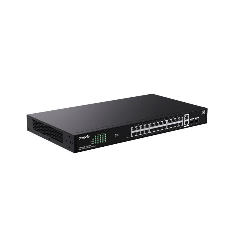Tenda TEG2228P-24-410W Gigabit PoE+ Websmart L2 Cloud switch 370W, 24x 1Gb/s PoE+,2xRJ45,2xSFP, Rack