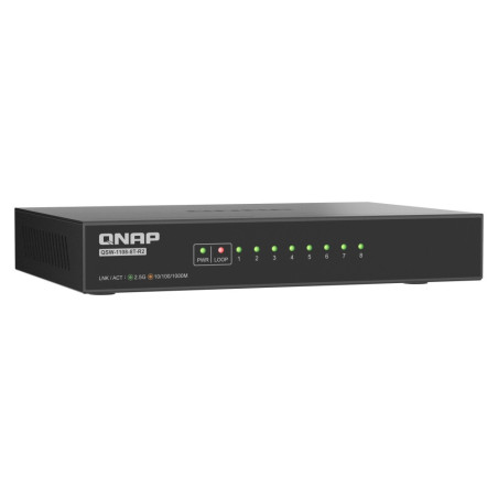QNAP switch QSW-1108-8T-R2 (8x 2,5GbE port, pasívne chladenie, podpora 100M/1G/2,5G)