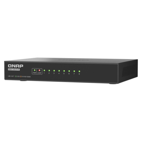 QNAP switch QSW-1108-8T-R2 (8x 2,5GbE port, pasívne chladenie, podpora 100M/1G/2,5G)