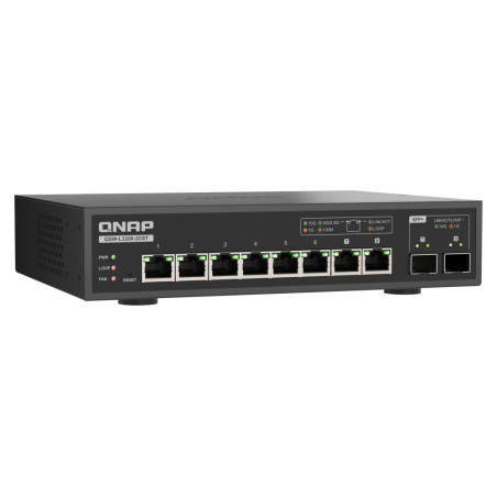 QNAP switch QSW-L3208-2C6T (6x 10GbE port, 2x 10G SFP+/NBASE-T Combo, Lite Managed)