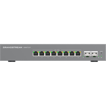 Grandstream GWN7721P L2 Lite managed switch, 8x 2.5GbE RJ45, 2x 10G SFP+, PoE/PoE+