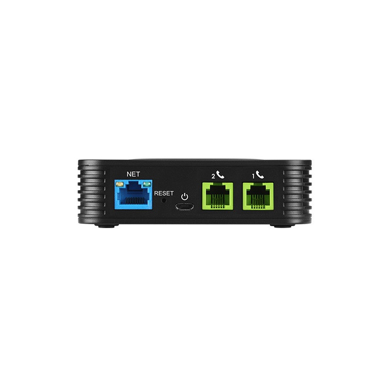Grandstream HT802 V2 (ATA), 2x FXS, 2 SIP účty, 1x LAN, 3-cestná konf., auto-provisioning