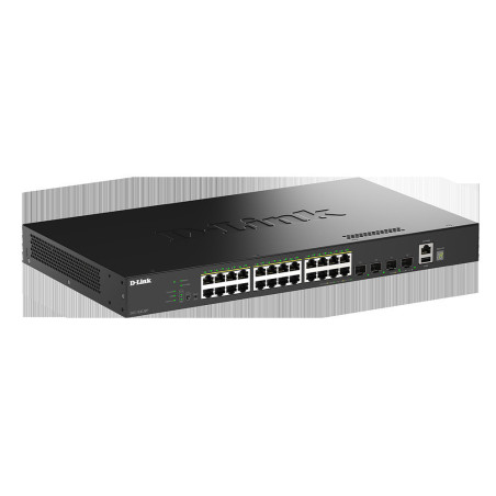 D-Link DGS-1530-28P/E 24 Portov GE PoE(30W) + 4 Porty 10G SFP+ Smart Managed Switch, 370W