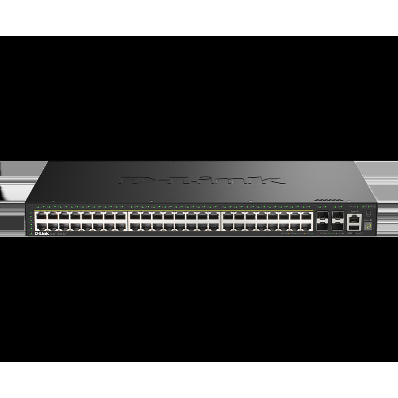 D-Link DGS-1530-52P/E 48 Portov GE PoE(30W) + 4 Porty 10G SFP+ Smart Managed Switch, 370W