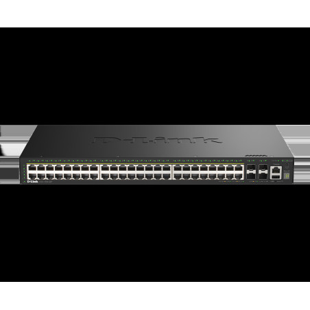D-Link DGS-1530-52P/E 48 Portov GE PoE(30W) + 4 Porty 10G SFP+ Smart Managed Switch, 370W