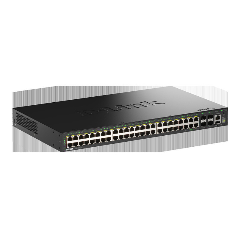 D-Link DGS-1530-52P/E 48 Portov GE PoE(30W) + 4 Porty 10G SFP+ Smart Managed Switch, 370W