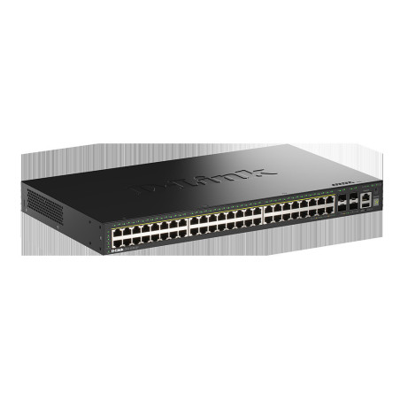 D-Link DGS-1530-52P/E 48 Portov GE PoE(30W) + 4 Porty 10G SFP+ Smart Managed Switch, 370W