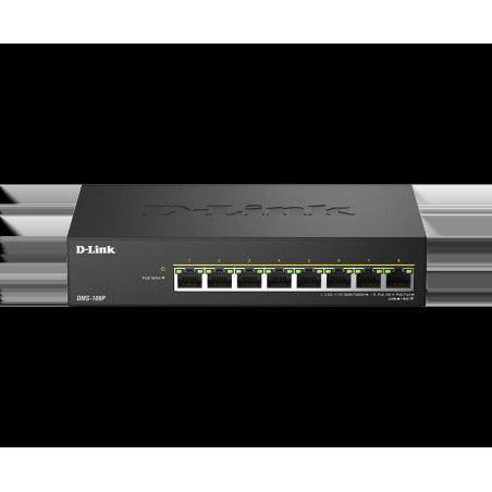 D-Link DMS-108P/E, 8x 2.5G PoE, Unmanaged Switch, Metal