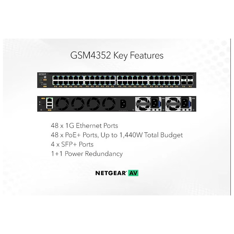 NETGEAR M4350-48G4XF MANAGED SWITCH, GSM4352