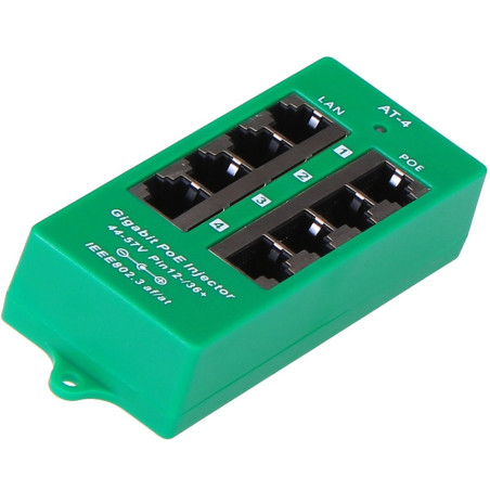 MaxLink Gigabitový 4-portový PoE panel, 802.3af/at