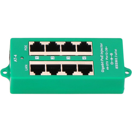 MaxLink Gigabitový 4-portový PoE panel, 802.3af/at