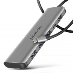 AXAGON HMC-5H, USB 5Gbps hub, 3x USB-A, HDMI 4k 30Hz, PD 100W, kábel USB-C 100cm