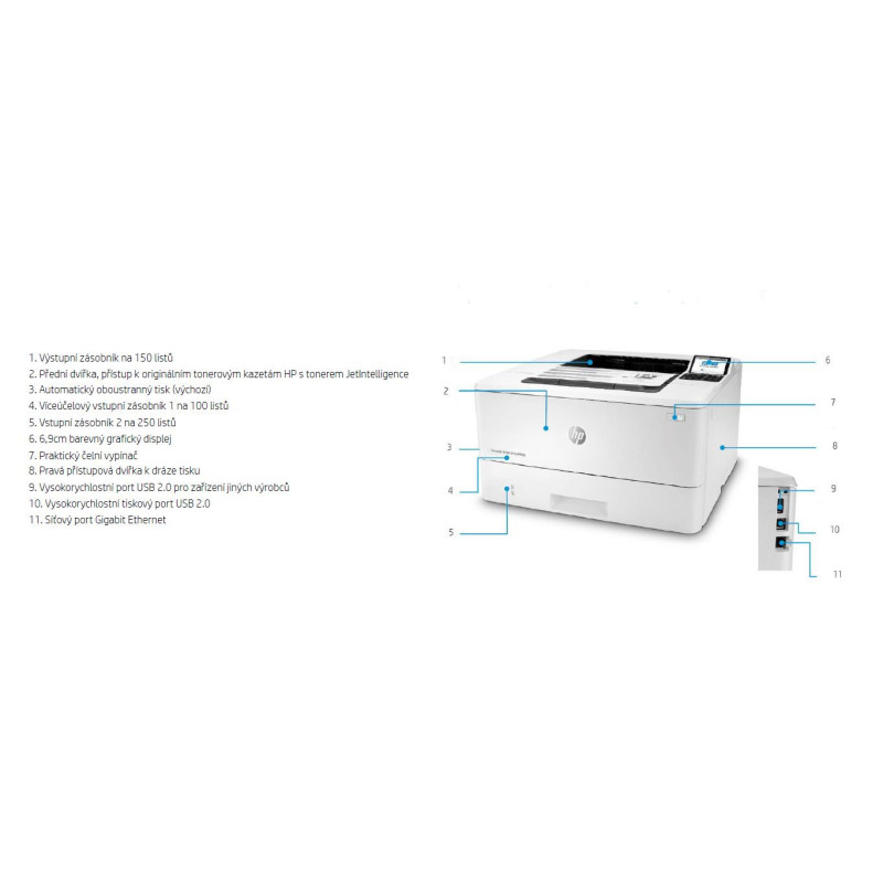 HP LaserJet Enterprise/M406dn/Tlač/Laser/A4/LAN/USB