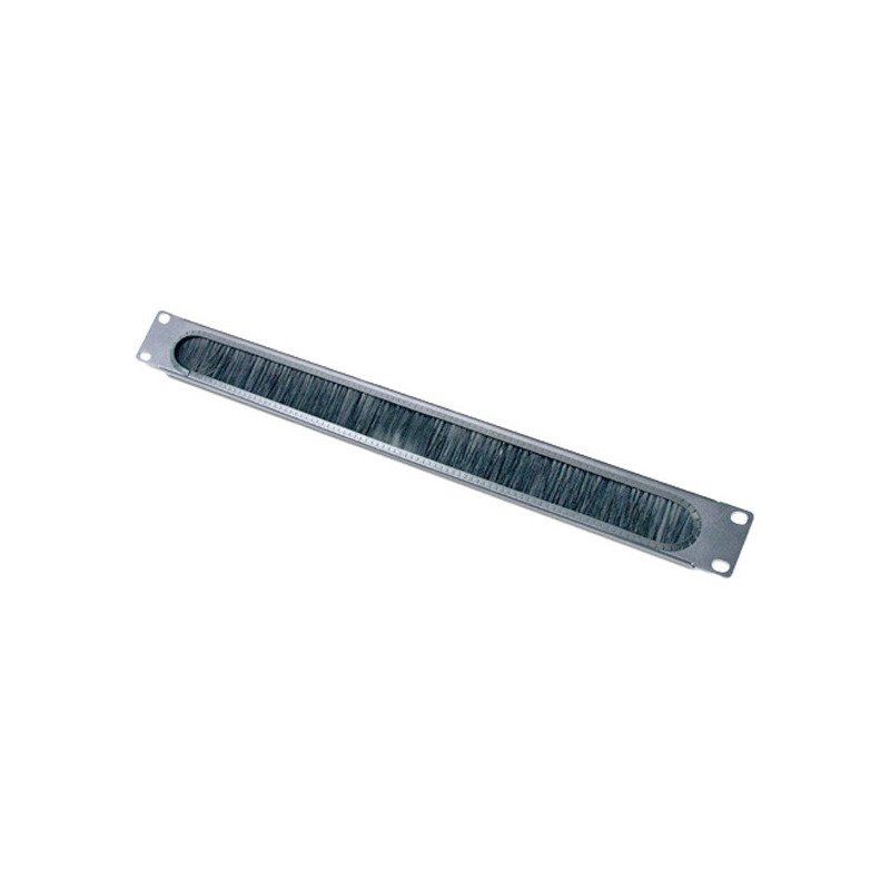 1U Cable Pass-Thru w/ Brush Strip Black