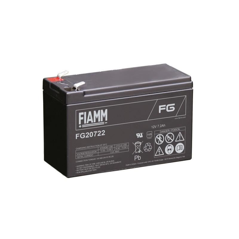 Fiamm olovená batéria FG20722 12V/7,2Ah Faston 6,3