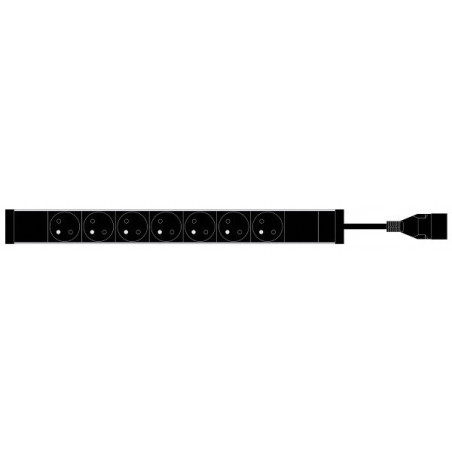 MAXBERT PDU 7x230V, 1U, 19|| čierna farba