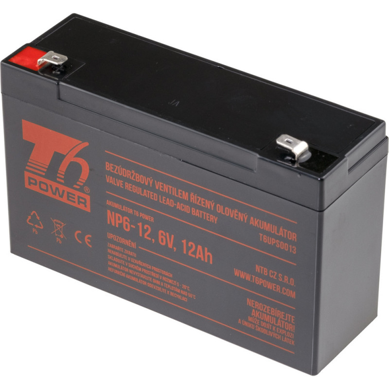 Akumulátor T6 Power NP6-12, 6V, 12Ah, F2