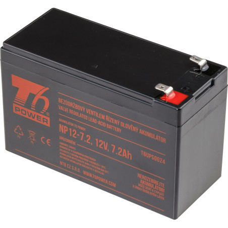 Akumulátor T6 Power NP12-7.2, 12V, 7,2Ah, F2