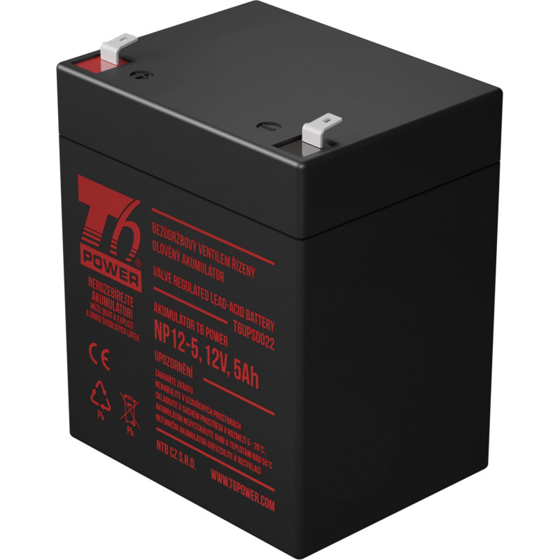 Akumulátor T6 Power NP12-5, 12V, 5Ah, F1