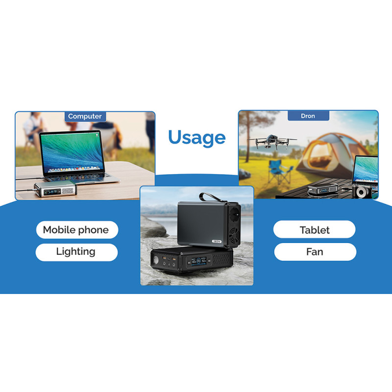 Batériový generátor Viking VALI150/batéria 148Wh/Output:1xAC,2xUSB-A,2xDC5521/ LED svietidlo