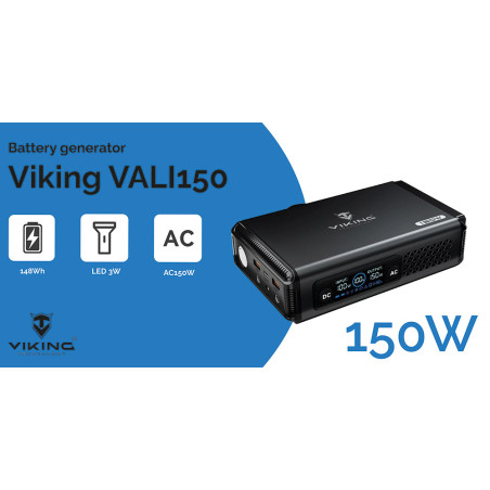 Batériový generátor Viking VALI150/batéria 148Wh/Output:1xAC,2xUSB-A,2xDC5521/ LED svietidlo