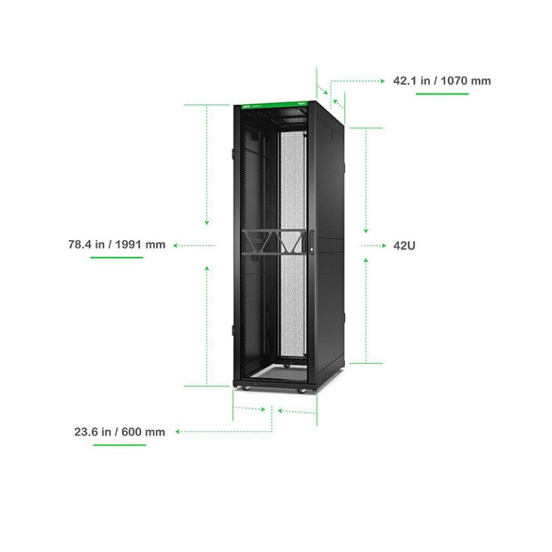 NetShelter SX Gen 2, 42Ux600x1070 w. Sides Black