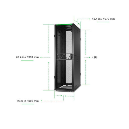 NetShelter SX Gen 2, 42Ux600x1070 w. Sides Black