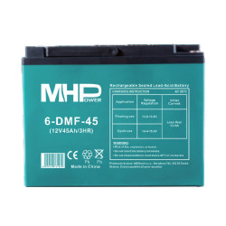 MHPower 6-DMF-45 Trakčná gélová batéria 12V/45Ah, Terminál D3 - M6, Deep Cycle