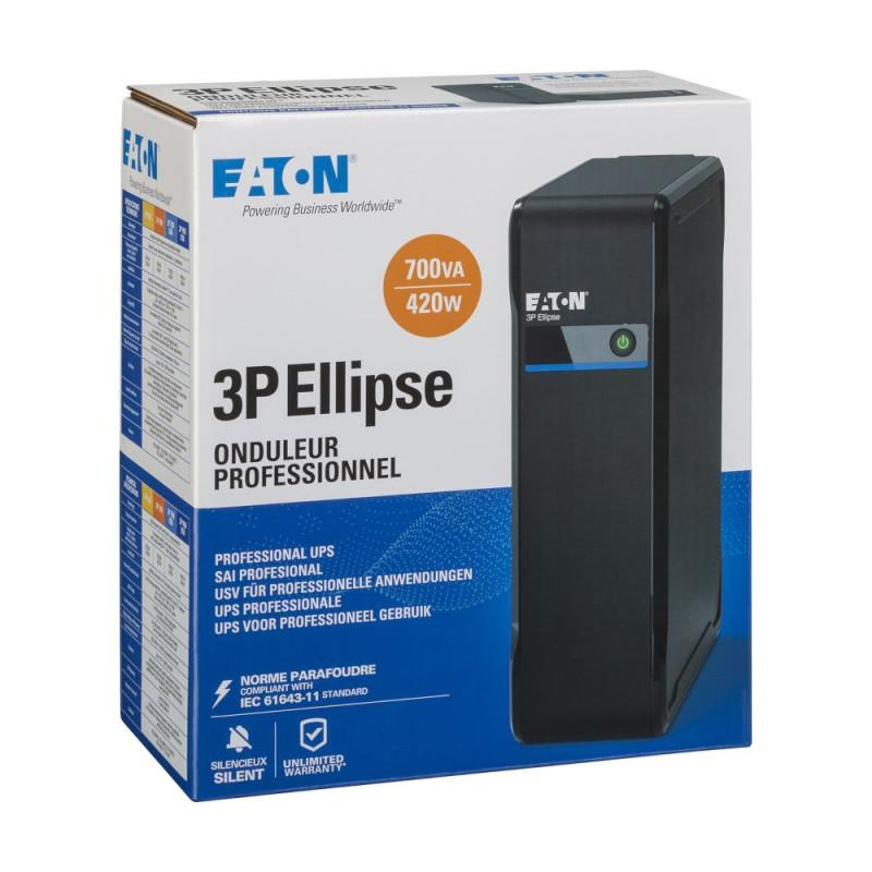 Eaton UPS 1/1fáza, 700VA-3P Ellipse 700 FR