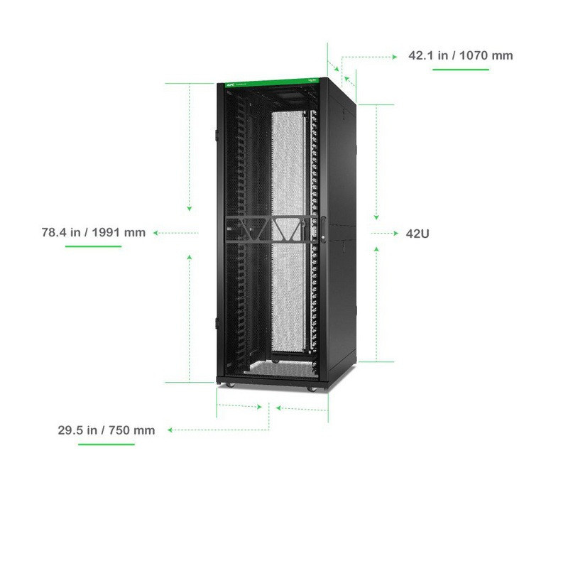 NetShelter SX Networking Enclosure Gen2, 42U,1991Hx750Wx1070Dmm,s vertikálnym cablem mgrs,Black