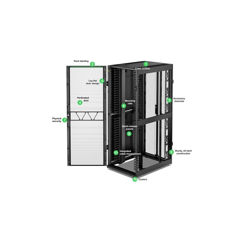 NetShelter SX Networking Enclosure Gen2, 42U,1991Hx750Wx1070Dmm,s vertikálnym cablem mgrs,Black