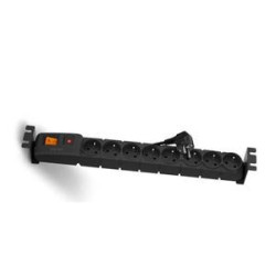 19" nap.panel 8x230V, 3m, vypínač, prep.och., tep.poj.