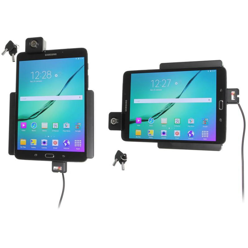 Brodit držiak do auta na Samsung Galaxy Tab S2 8.0 bez púzdra, so skrytým nabíjaním, zámok