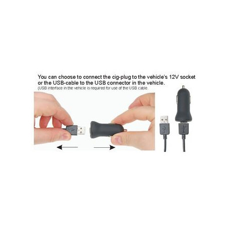 Brodit držiak do auta nastaviteľný s USB-C a nabíjaním z cig. zapaľovače/USB š.75-89 mm, hr. 6-10