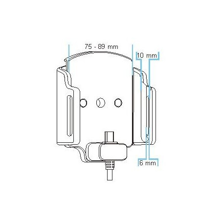 Brodit držiak do auta nastaviteľný s USB-C a nabíjaním z cig. zapaľovače/USB š.75-89 mm, hr. 6-10